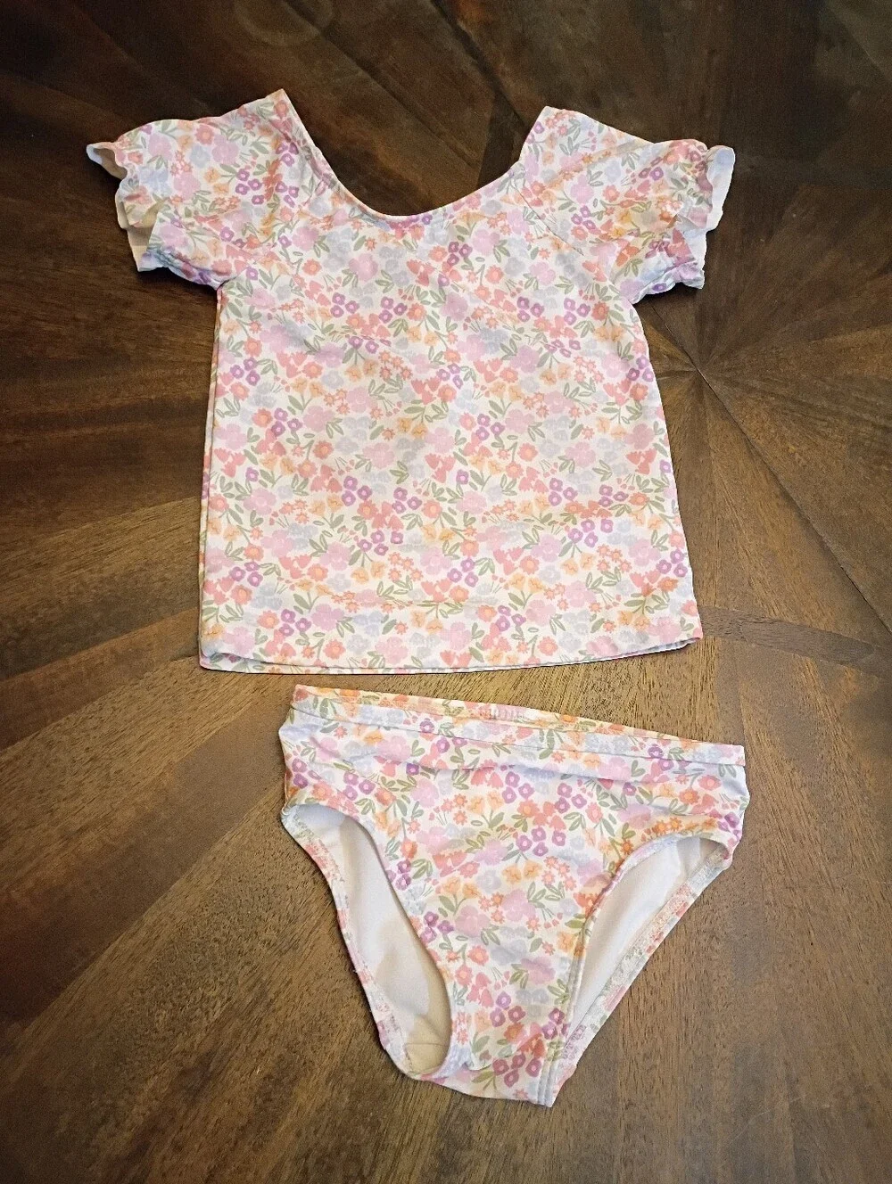 Carter’s Just One You 2T Floral Two Piece Swimsuit Tod Girls Pink Puff Sleeve